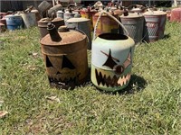 2 JACK-O-LANTERN CANS