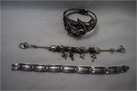 Three Costume Jewelry Bracelets