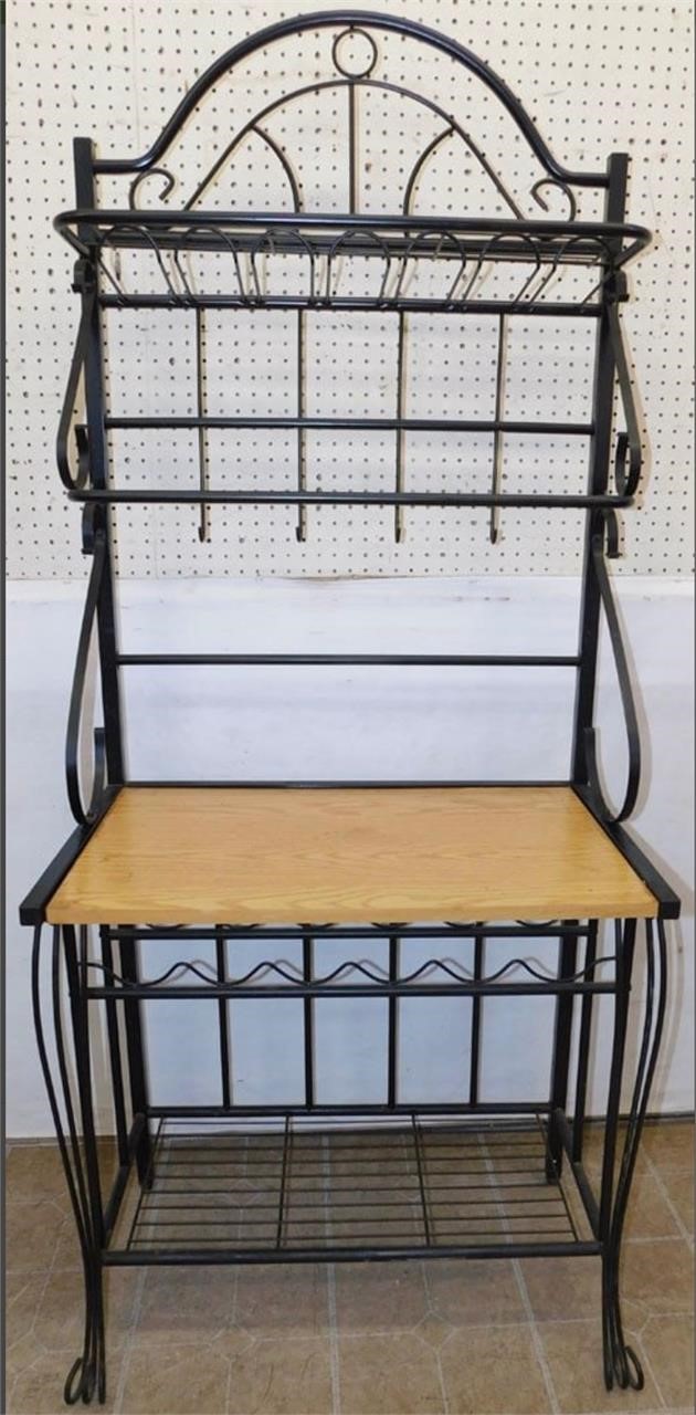 Metal Bakers rack with wine rack