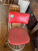 Red rolling stool
