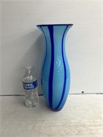Murano blue stripped vase
