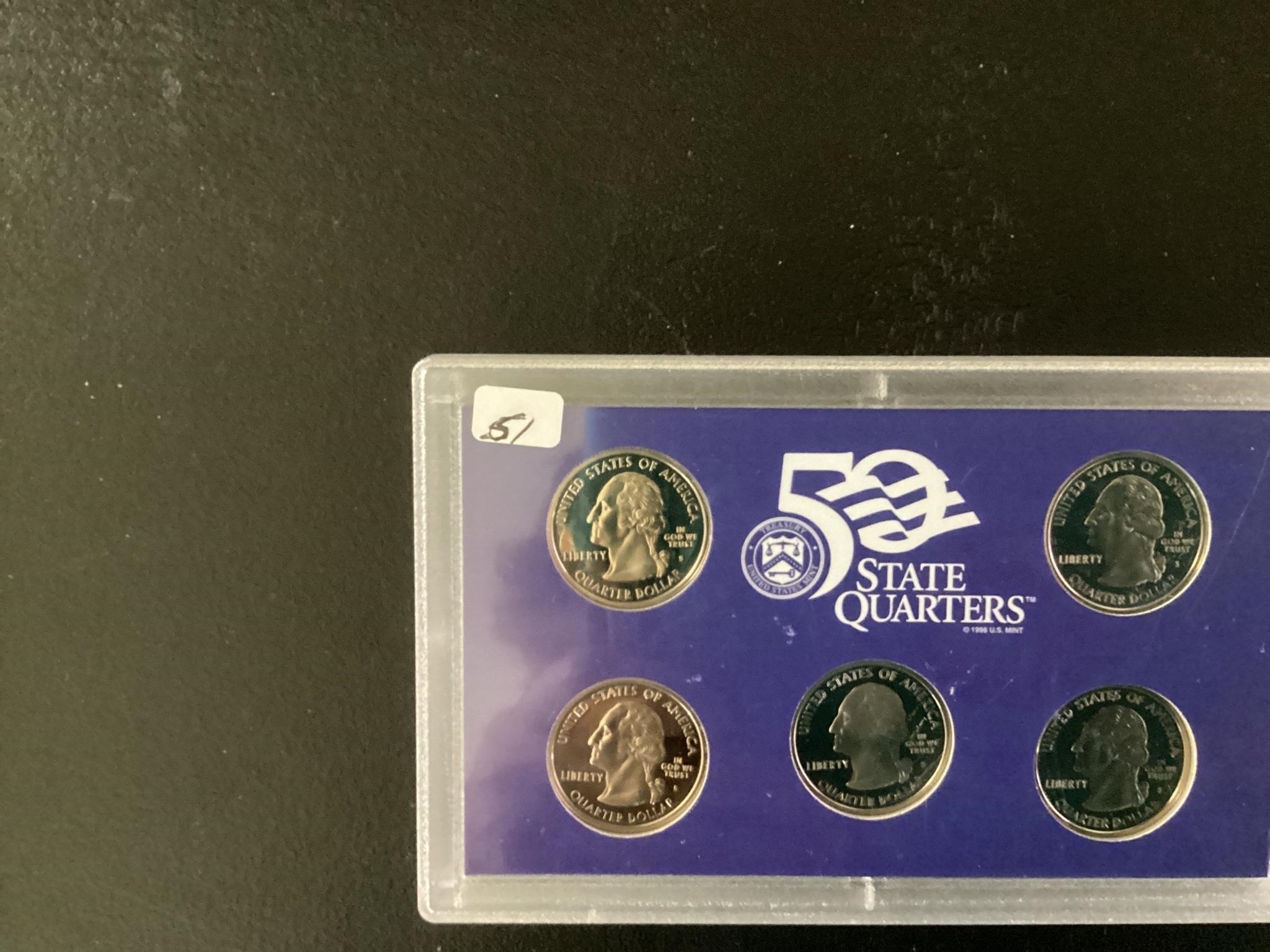 5 PROOF SETS STATE QUARTERS 2001