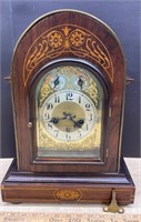 Antique Junghans Clock w/Key (12.5"W x 17.5"H).