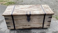 Vintage Wood Trunk on Caster