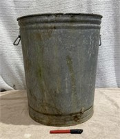 Vintage Galvanized Trash Can