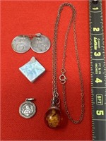 Sterling Silver Necklace & Pendants 18.21 Grams