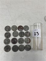 LOT OF 16 STEEL WHEAT CENTS - 1943 ROUGH COND.