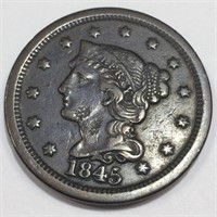 1845 Braided Hair Large Cent High Grade