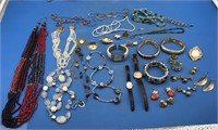 Variety Of Wearable Vintage Costume Jewelry