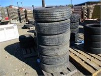 (6) Tires LT225-75R16 Tires on 8 Hole Steel Rims