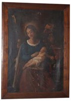 CUZCO SCHOOL (19th C.) PAINTING - Holy Family