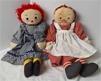 2 Vintage Rag Dolls, Well Loved
