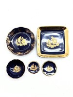 Set Of Limoges Cobalt Blue Plates