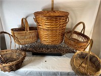 Large Wicker Basket Lot Excellent Condition