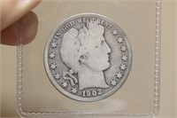 1902-O Silver Barber Half Dollar