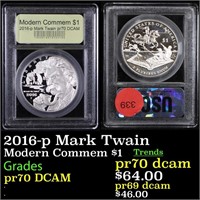 Proof 2016-p Mark Twain Modern Commem Dollar $1 Gr