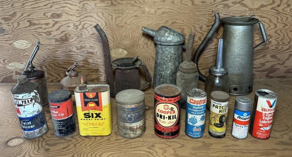 Oilers, oil Filler Cans, Various Cans from around