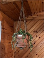 Macrame Plant Holder w/ Artificial Plant