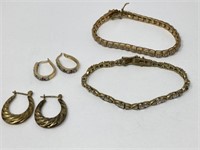 Sterling Silver Fancy Bracelets and Earrings
