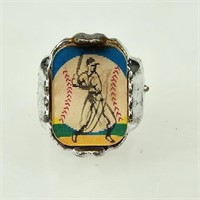 VINTAGE PLASTIC FLICKER BASEBALL RING