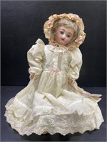 Antique Porcelain & Composite Doll w/ Frame Body
