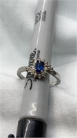 925 silver ring with blue stone