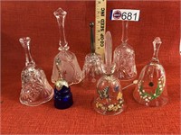 7 ornate glass bells
