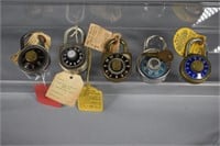 (5) Vintage combination pad locks W/ COMBINATIONS