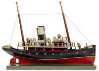 FOLK ART CARVED AND PAINTED "OHIO" STEAMSHIP