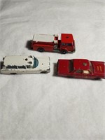 Matchbox Fire Chief, Fire Truck, Cadillac Ambulane