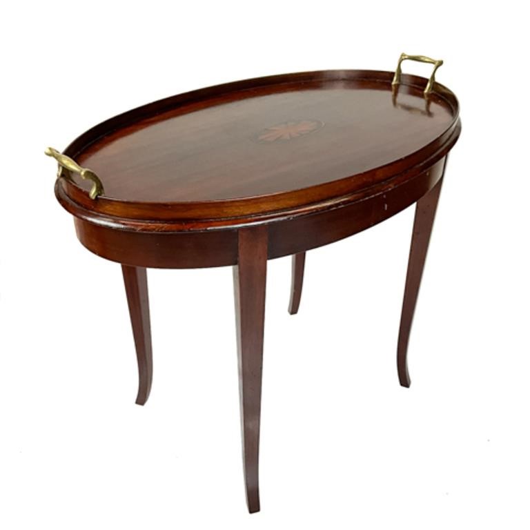 MAHOGANY GALLERY TOP ACCENT TABLE