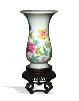 Chinese Famille Rose Floral Vase, Republic