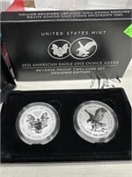 2021 AMERICAN EAGLE 2 COIN REV PROOF SILVER SET