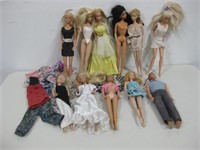 Assorted Vtg Barbie Dolls W/Clothes