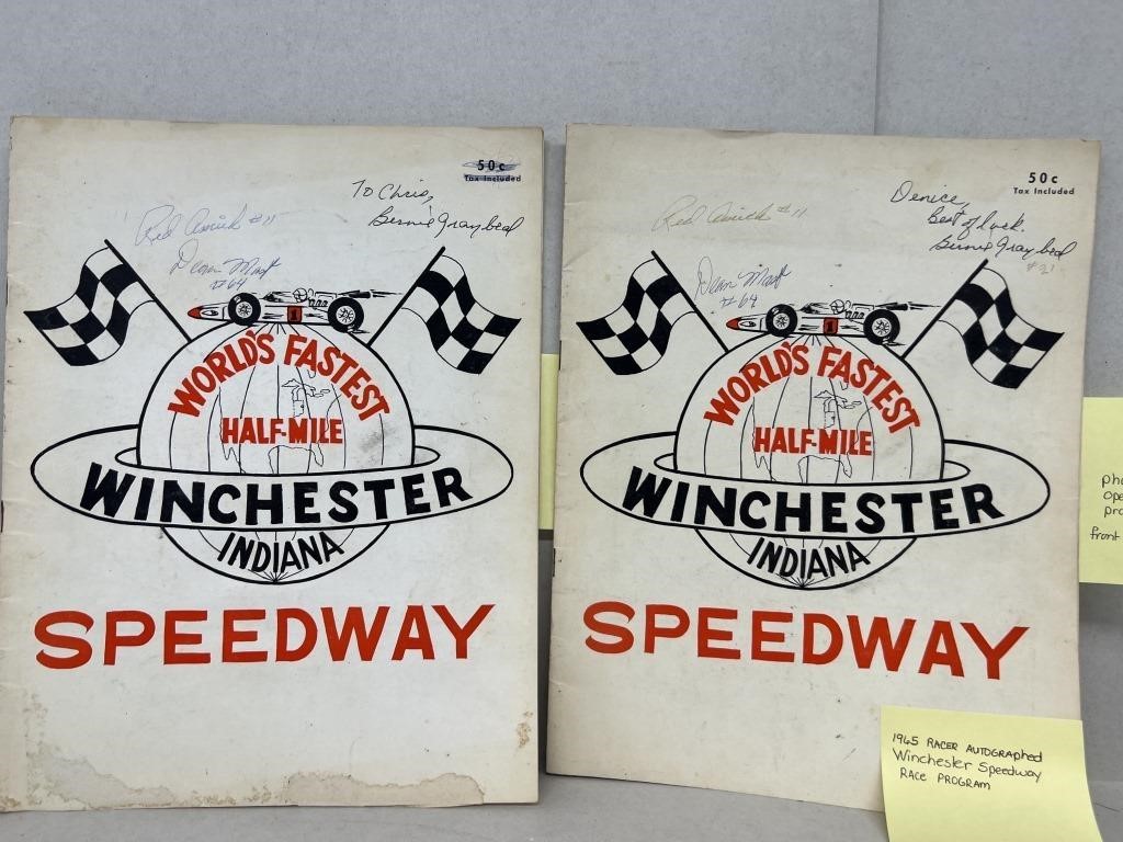 1965 Winchester speedway race programs with