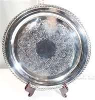 Large Round Silverplate Tray