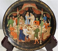 Hand Painted Russian Plate "The Wedding Feast"