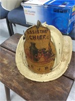 Antique leather Firemans hat