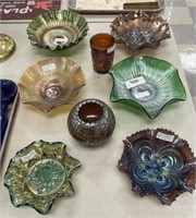 8 Pieces of Carnival Glass