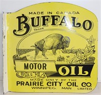 ANTIQUE PORCELAIN BUFFALO MOTOR OIL 24" SIGN