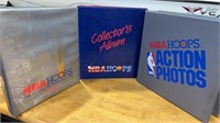 —- 3 NBA binders 1 with plastic sleeves for