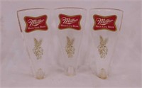 4 vintage Miller High Life beer lucite tappers -
