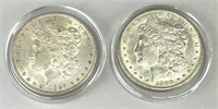 1885 & 1899-O Morgan Silver Dollars.