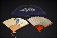 3pcs Oriental Style Hand Folding Fans