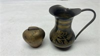 Brass bell and vase
