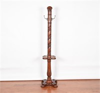 Vtg Wooden Coat Rack/Umbrella Stand w/ Claw Feet