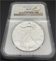 1987 NGC MS-69 American Silver Eagle