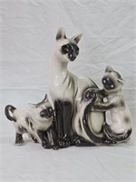50's Vintage Ceramic Siamese Cat Accent Lamp