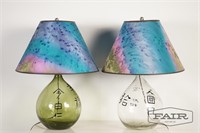 Pair of Glass Lamps