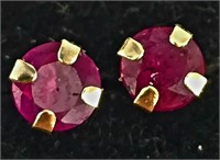 $240 10K  Natural Ruby Earrings